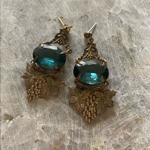 Vintage Sadie Green’s Brass Leaf Motif Earrings